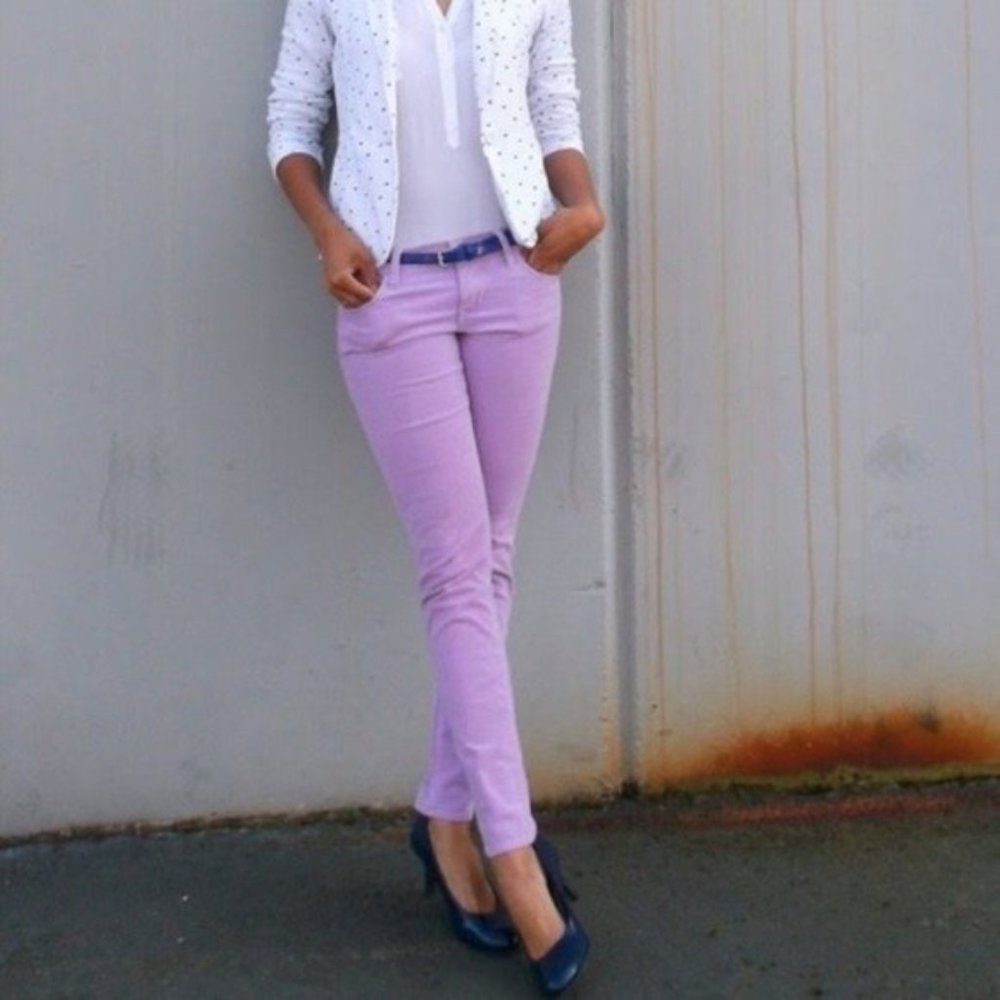 Old Navy Rockstar lavender / lilac corduroy skinny jeans size 2 - Picture 6 of 7